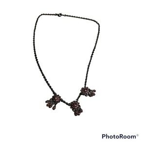 Vintage floral beaded costume necklace